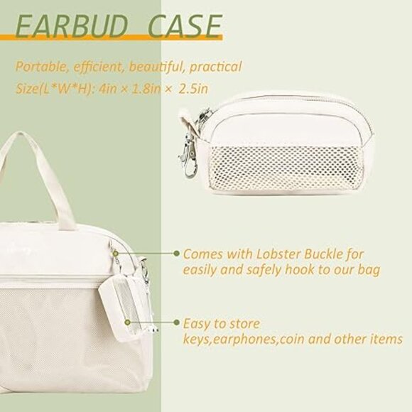 NEW! Lightweight Duffel Tote w/Deep Lining Pocket, Detach. Strap & Earbud Pouch - Picture 4 of 13